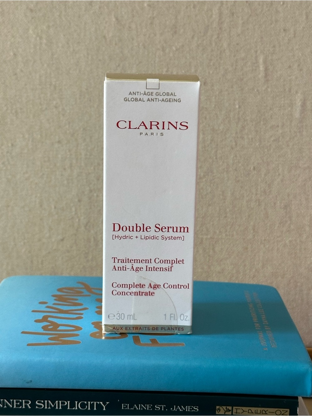 Clarins Double Serum in White and Blue Accents